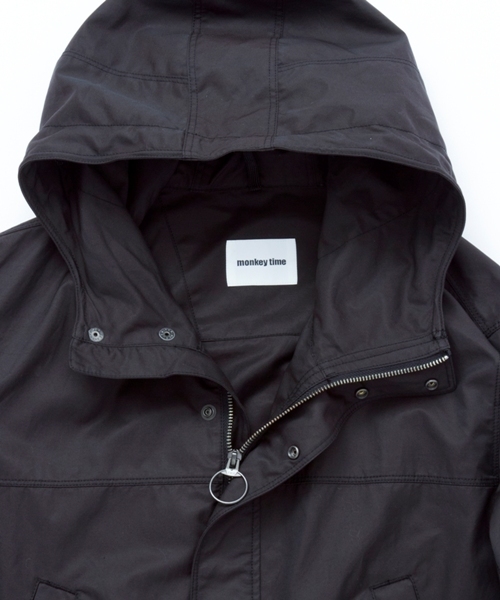 MONKEY TIME（モンキータイム）の「MT∴ コットン/ツイル 2WAY フーデッドコート§（ナイロンジャケット・メンズ・オフホワイト/ブラック・SMALL/MEDIUM/LARGE）」の12枚目の写真
