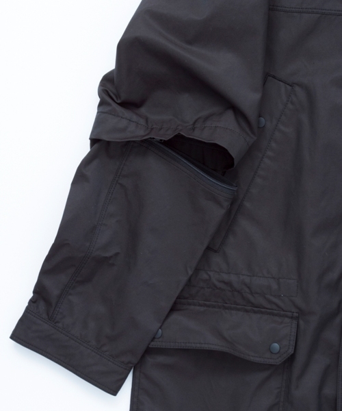 MONKEY TIME（モンキータイム）の「MT∴ コットン/ツイル 2WAY フーデッドコート§（ナイロンジャケット・メンズ・オフホワイト/ブラック・SMALL/MEDIUM/LARGE）」の14枚目の写真
