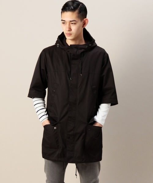 MONKEY TIME（モンキータイム）の「MT∴ コットン/ツイル 2WAY フーデッドコート§（ナイロンジャケット・メンズ・オフホワイト/ブラック・SMALL/MEDIUM/LARGE）」の22枚目の写真
