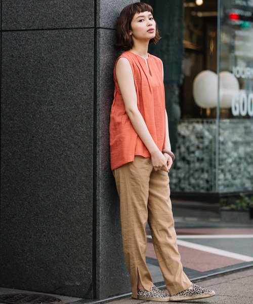 Munich（ミューニック）の「ストレッチバイオリネンサイドスリットパンツ（その他パンツ・レディース・ブラック/グレー/ナチュラル/キャメル・XS/S/M）」の17枚目の写真