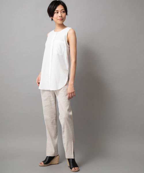 Munich（ミューニック）の「ストレッチバイオリネンサイドスリットパンツ（その他パンツ・レディース・ブラック/グレー/ナチュラル/キャメル・XS/S/M）」の18枚目の写真