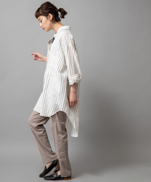 Munich（ミューニック）の「ストレッチバイオリネンサイドスリットパンツ（その他パンツ・レディース・ブラック/グレー/ナチュラル/キャメル・XS/S/M）」の6枚目の写真