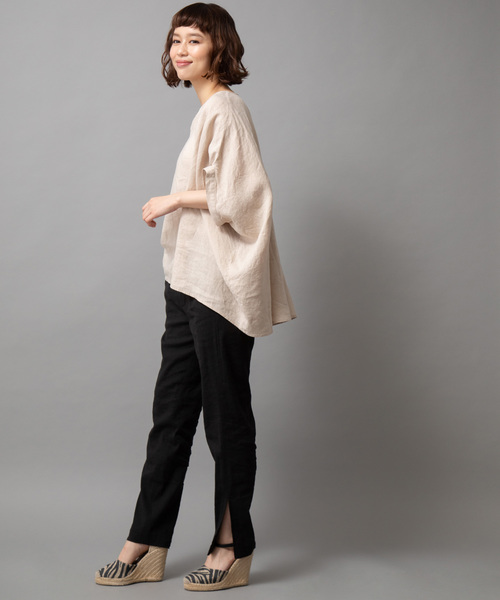 Munich（ミューニック）の「ストレッチバイオリネンサイドスリットパンツ（その他パンツ・レディース・ブラック/グレー/ナチュラル/キャメル・XS/S/M）」の7枚目の写真