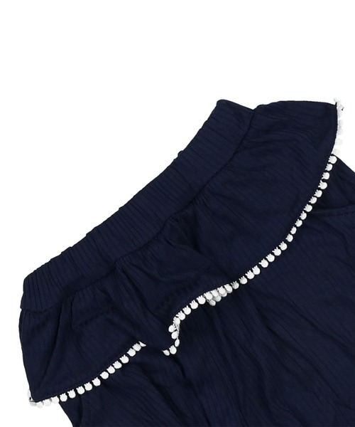 studio mini（スタディオ ミニ）の「サッカー天竺６.５分丈ワイドパンツ（その他パンツ・キッズ・グレー/ネイビー・130/140/90/100/110/120）」の5枚目の写真