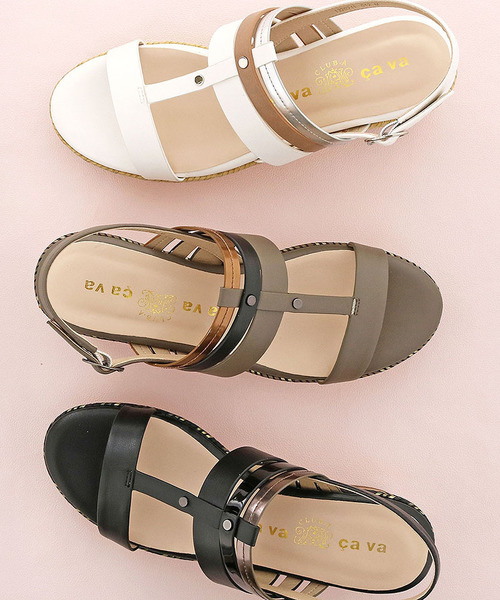 cava cava(サヴァサヴァ)の「<cavacava (サヴァサヴァ) > バックストラップサンダル(サンダル・レディース・ブラック/ホワイト/カーキ・S/LL/L/M)」の4枚目の写真