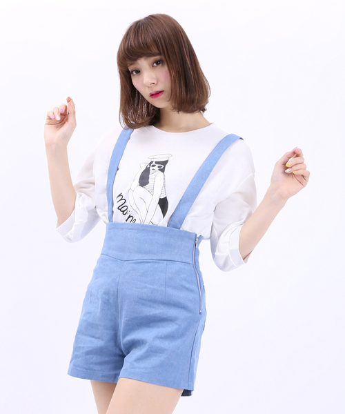 WEGO（ウィゴー）の「WEGO/マリンガール5分袖スウェット（スウェット・レディース・オフホワイト/ホワイト系その他/ブルー/ピンク・FREE）」の3枚目の写真