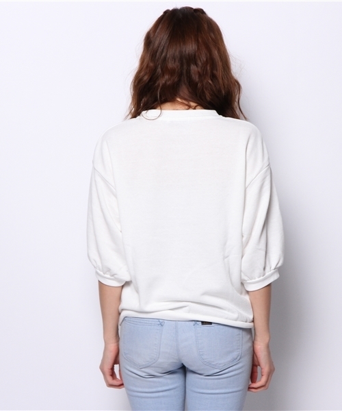 WEGO（ウィゴー）の「WEGO/マリンガール5分袖スウェット（スウェット・レディース・オフホワイト/ホワイト系その他/ブルー/ピンク・FREE）」の7枚目の写真