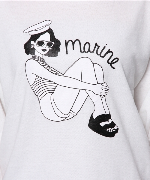 WEGO（ウィゴー）の「WEGO/マリンガール5分袖スウェット（スウェット・レディース・オフホワイト/ホワイト系その他/ブルー/ピンク・FREE）」の10枚目の写真