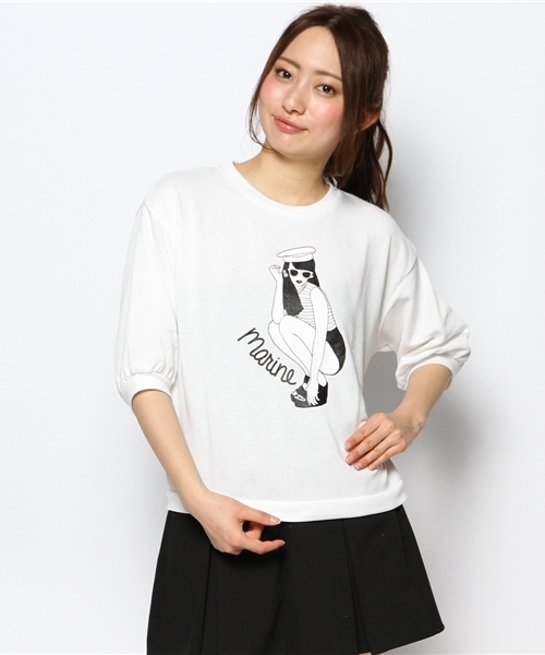 WEGO（ウィゴー）の「WEGO/マリンガール5分袖スウェット（スウェット・レディース・オフホワイト/ホワイト系その他/ブルー/ピンク・FREE）」の15枚目の写真