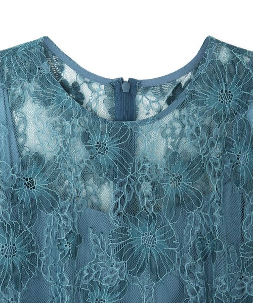 kaene（カエン）の「アシメヘム総レースワンピース（ドレス・レディース・グレー/グリーン・38/36）」の9枚目の写真