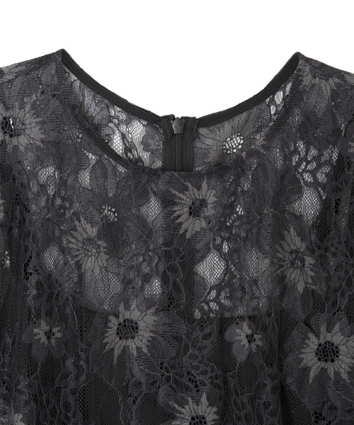 kaene（カエン）の「アシメヘム総レースワンピース（ドレス・レディース・グレー/グリーン・38/36）」の12枚目の写真