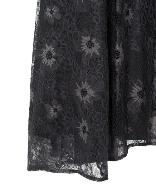 kaene（カエン）の「アシメヘム総レースワンピース（ドレス・レディース・グレー/グリーン・38/36）」の14枚目の写真