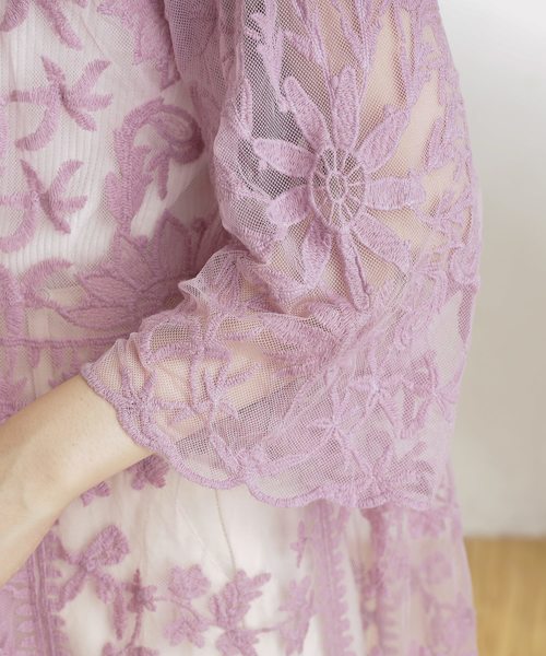 natural couture（ナチュラルクチュール）の「ヴィンテージレースガウン（シャツ/ブラウス・レディース・ピンク/オフホワイト/ベージュ・FREE）」の6枚目の写真