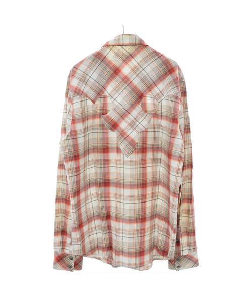 クロムハーツ　レザーワッペン　チェックシャツ ブランド古着】クロスボールボタン チェックシャツ ダガージップ