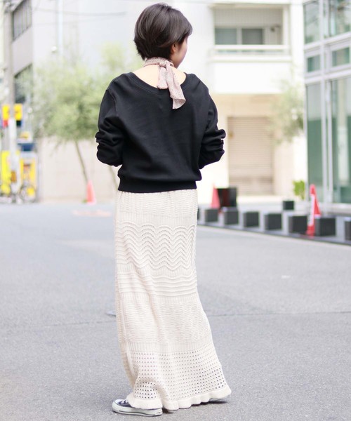HER CLOSET(ハークローゼット)の「【HER CLOSET】ハニカムワッフルUネックプルオーバー(Tシャツ/カットソー・レディース・アイボリー/チャコールグレー/ブラック/ベージュ/ブラウン・M)」の16枚目の写真