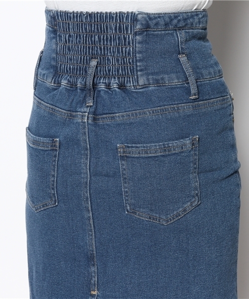 WEGO（ウィゴー）の「WEGO/デニムハイウエストタイトスカート（デニムスカート・レディース・ホワイト/インディゴブルー/ダークインディゴブルー・FREE）」の9枚目の写真