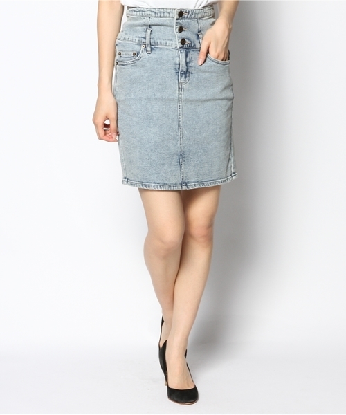 WEGO（ウィゴー）の「WEGO/デニムハイウエストタイトスカート（デニムスカート・レディース・ホワイト/インディゴブルー/ダークインディゴブルー・FREE）」の13枚目の写真