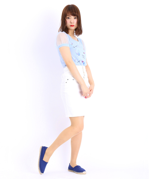 WEGO（ウィゴー）の「WEGO/デニムハイウエストタイトスカート（デニムスカート・レディース・ホワイト/インディゴブルー/ダークインディゴブルー・FREE）」の17枚目の写真