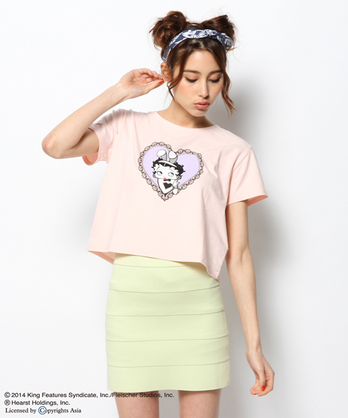 L.D.S.(エルディーエス)の「BETTY BOOP ミニTシャツ(Tシャツ/カットソー・レディース・ホワイト系/ピンク系/ブルー系・FREE)」の3枚目の写真