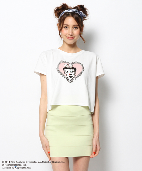 L.D.S.(エルディーエス)の「BETTY BOOP ミニTシャツ(Tシャツ/カットソー・レディース・ホワイト系/ピンク系/ブルー系・FREE)」の11枚目の写真