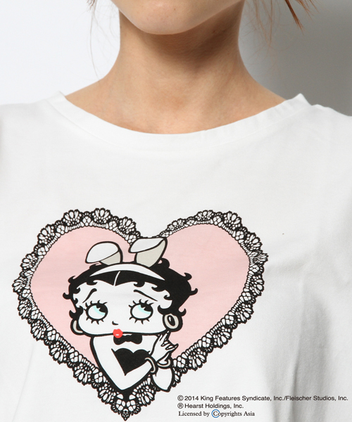 L.D.S.(エルディーエス)の「BETTY BOOP ミニTシャツ(Tシャツ/カットソー・レディース・ホワイト系/ピンク系/ブルー系・FREE)」の7枚目の写真