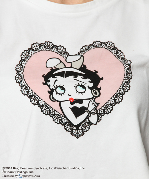 L.D.S.(エルディーエス)の「BETTY BOOP ミニTシャツ(Tシャツ/カットソー・レディース・ホワイト系/ピンク系/ブルー系・FREE)」の5枚目の写真