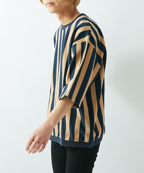 Lui's（ルイス）の「ストライプポンチプルオーバー（Tシャツ/カットソー・メンズ・ブルー系その他/ネイビー×ホワイト・マルチサイズ）」の7枚目の写真