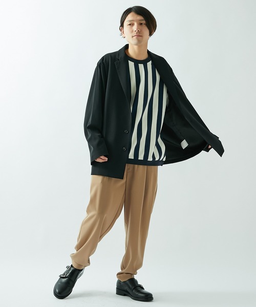 Lui's（ルイス）の「ストライプポンチプルオーバー（Tシャツ/カットソー・メンズ・ブルー系その他/ネイビー×ホワイト・マルチサイズ）」の4枚目の写真