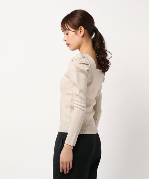 archives（アルシーヴ）の「パワショルラメニットプルオーバー（ニット/セーター・レディース・アイボリー/ブラック/グリーン/ブルー・MEDIUM）」の5枚目の写真