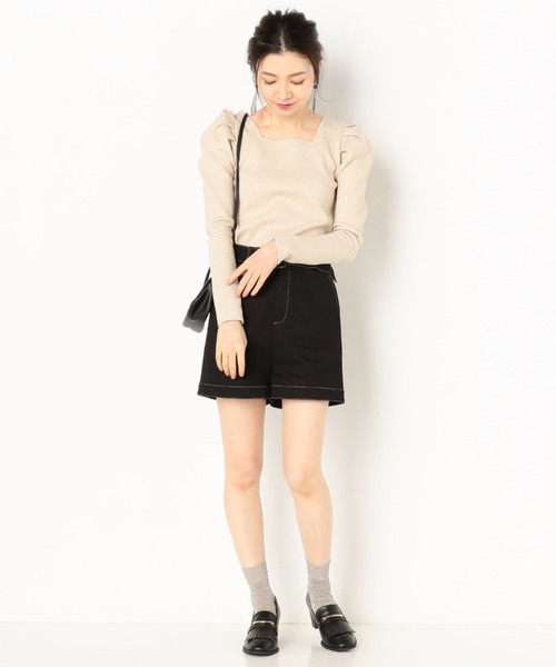 archives（アルシーヴ）の「パワショルラメニットプルオーバー（ニット/セーター・レディース・アイボリー/ブラック/グリーン/ブルー・MEDIUM）」の7枚目の写真