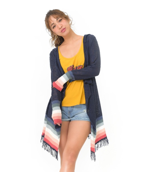 セール Rip Curl リップカール レディース ドレープカーディガン ガウン フード ボーダー カーディガン ボレロ Rip Curl リップカール のファッション通販 Zozotown