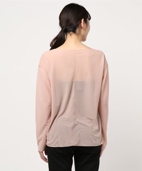 DouDou（ドゥドゥ）の「シアーメローボートプルオーバー（Tシャツ/カットソー・レディース・ライトグレー/ピンク/ライトベージュ・FREE）」の5枚目の写真