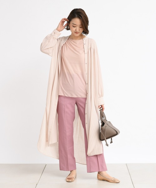 DouDou（ドゥドゥ）の「シアーメローボートプルオーバー（Tシャツ/カットソー・レディース・ライトグレー/ピンク/ライトベージュ・FREE）」の17枚目の写真