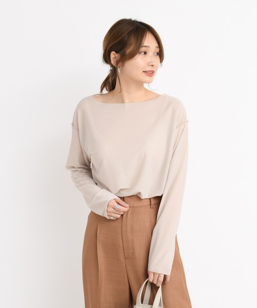 DouDou（ドゥドゥ）の「シアーメローボートプルオーバー（Tシャツ/カットソー・レディース・ライトグレー/ピンク/ライトベージュ・FREE）」の10枚目の写真