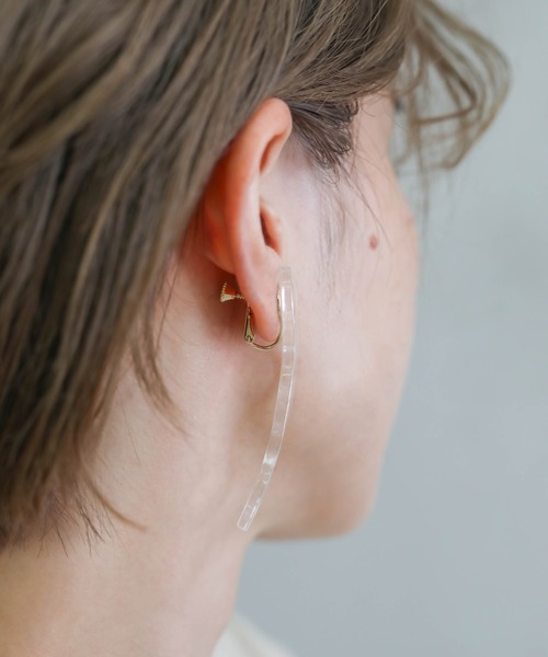 select MOCA(セレクトモカ)の「ドロップアメーバーイヤリング(イヤリング・レディース・ライトグレー/ライトグリーン/アイボリー/クリア・FREE)」の14枚目の写真