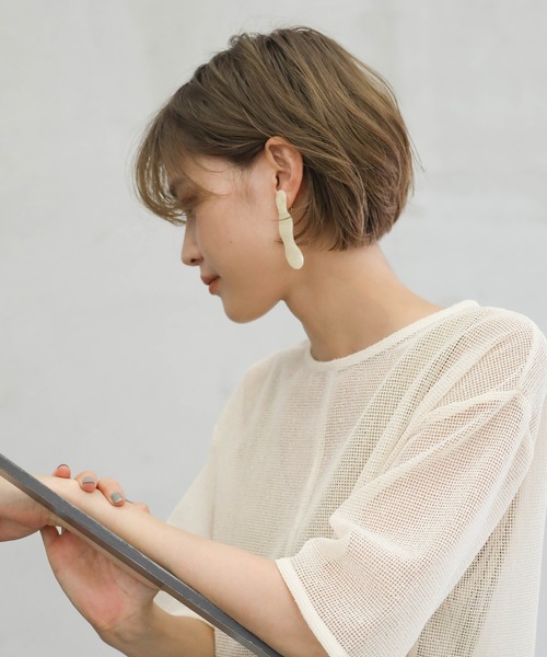 select MOCA(セレクトモカ)の「ドロップアメーバーイヤリング(イヤリング・レディース・ライトグレー/ライトグリーン/アイボリー/クリア・FREE)」の16枚目の写真