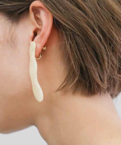 select MOCA(セレクトモカ)の「ドロップアメーバーイヤリング(イヤリング・レディース・ライトグレー/ライトグリーン/アイボリー/クリア・FREE)」の18枚目の写真