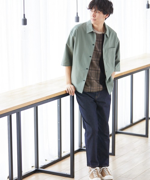 LAKOLE（ラコレ）の「ドビークロップドシャツ / LAKOLE（シャツ/ブラウス・メンズ・ブラック/ベージュ/オリーブ・MEDIUM/LARGE）」の7枚目の写真