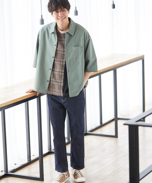 LAKOLE（ラコレ）の「ドビークロップドシャツ / LAKOLE（シャツ/ブラウス・メンズ・ブラック/ベージュ/オリーブ・MEDIUM/LARGE）」の8枚目の写真