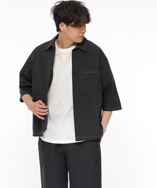 LAKOLE（ラコレ）の「ドビークロップドシャツ / LAKOLE（シャツ/ブラウス・メンズ・ブラック/ベージュ/オリーブ・MEDIUM/LARGE）」の12枚目の写真