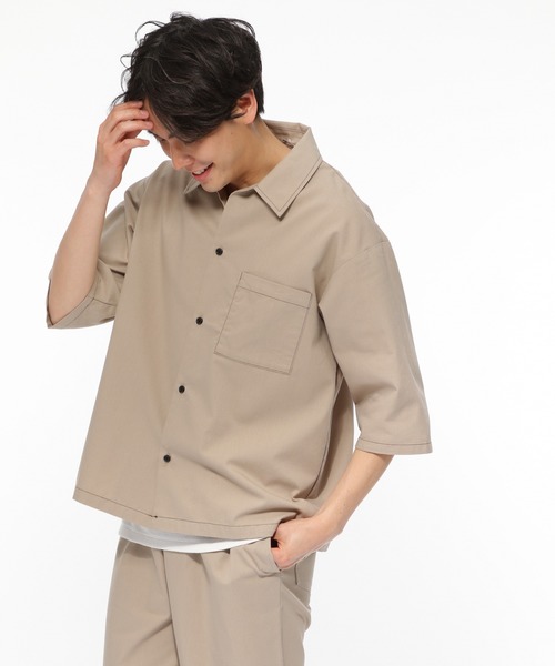 LAKOLE（ラコレ）の「ドビークロップドシャツ / LAKOLE（シャツ/ブラウス・メンズ・ブラック/ベージュ/オリーブ・MEDIUM/LARGE）」の13枚目の写真