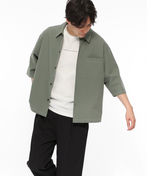 LAKOLE（ラコレ）の「ドビークロップドシャツ / LAKOLE（シャツ/ブラウス・メンズ・ブラック/ベージュ/オリーブ・MEDIUM/LARGE）」の14枚目の写真