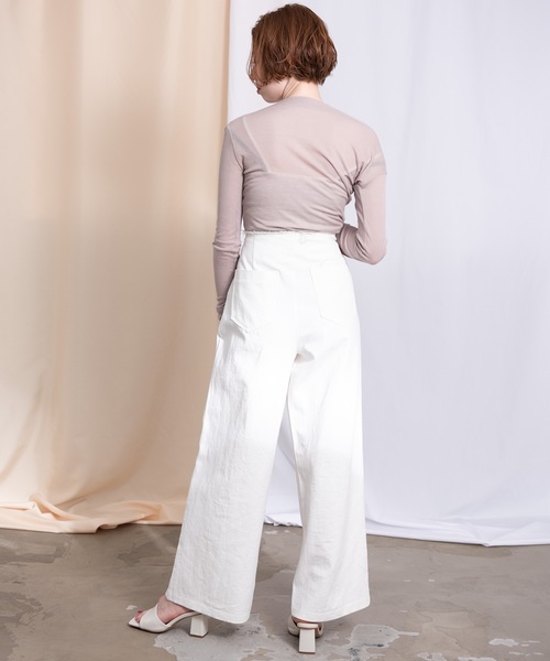 flowriri（フロウリリ）の「flowriri シアードレープトップス（Tシャツ/カットソー・レディース・ブラック/ベージュ/ナチュラル・FREE）」の7枚目の写真