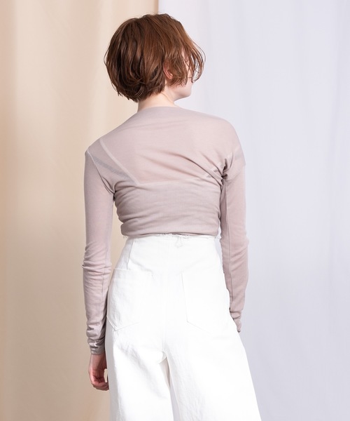 flowriri（フロウリリ）の「flowriri シアードレープトップス（Tシャツ/カットソー・レディース・ブラック/ベージュ/ナチュラル・FREE）」の9枚目の写真