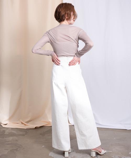 flowriri（フロウリリ）の「flowriri シアードレープトップス（Tシャツ/カットソー・レディース・ブラック/ベージュ/ナチュラル・FREE）」の10枚目の写真