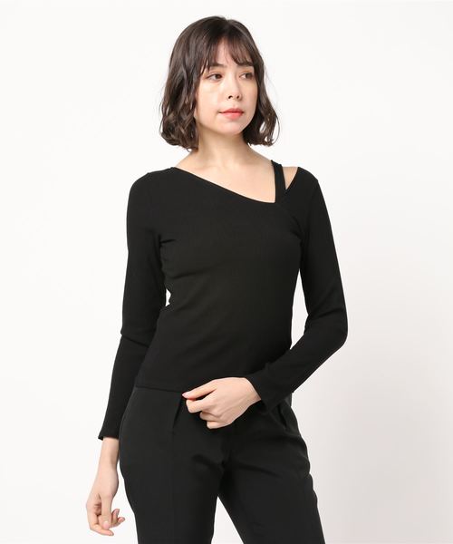 VENCEEXCHANGE（ヴァンスエクスチェンジ）の「リブドッキングアシメネックプルオーバー（Tシャツ/カットソー・レディース・パープル/オフホワイト/グリーン/ブラック・M）」の16枚目の写真