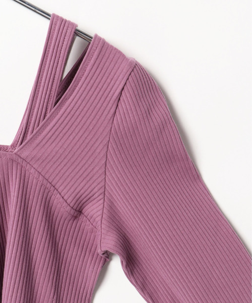 VENCEEXCHANGE（ヴァンスエクスチェンジ）の「リブドッキングアシメネックプルオーバー（Tシャツ/カットソー・レディース・パープル/オフホワイト/グリーン/ブラック・M）」の10枚目の写真