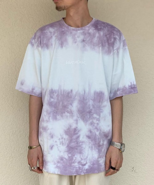 RAGEBLUE(レイジブルー)の「レーヨン混タイダイTシャツ/878630(Tシャツ/カットソー・メンズ・ネイビー/ライトブルー/パープル・MEDIUM/LARGE)」の3枚目の写真