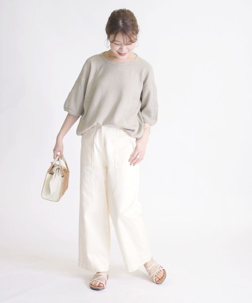 SHIPS Days(シップスデイズ)の「SHIPS Days:ワッフルプルオーバー(Tシャツ/カットソー・レディース・ブラック/ベージュ/ピンク・ONE SIZE)」の22枚目の写真