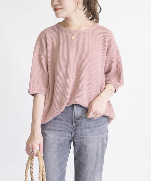 SHIPS Days(シップスデイズ)の「SHIPS Days:ワッフルプルオーバー(Tシャツ/カットソー・レディース・ブラック/ベージュ/ピンク・ONE SIZE)」の21枚目の写真
